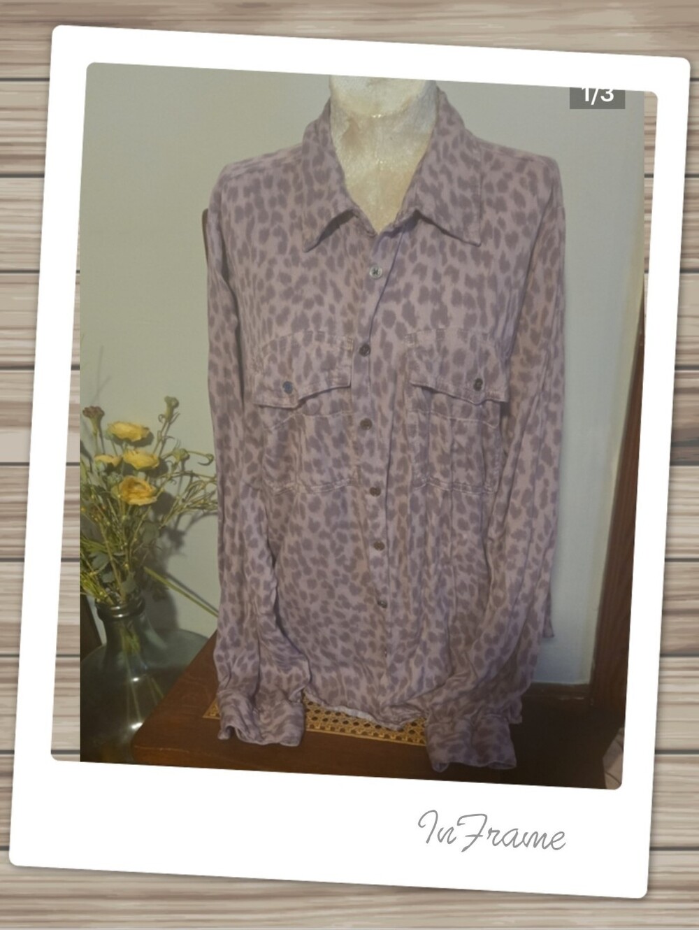 Maurices  Animal-Print Button-Down Shirt Size 1x